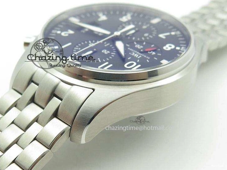 MIROTIME 0122 Minimalist Pilot Chrono 3777 43mm ZF 1:1 Best Edition Black Dial On SS Bracelet A 7364